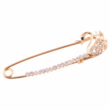Gold Silver Plated Crystal Brooches Cute Animal Swan Style Women Lovely Brooch S  J4U66