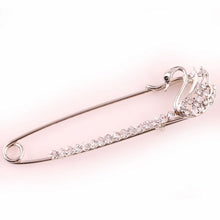 Gold Silver Plated Crystal Brooches Cute Animal Swan Style Women Lovely Brooch S  J4U66