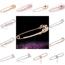 Gold Silver Plated Crystal Brooches Cute Animal Swan Style Women Lovely Brooch S  J4U66