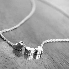 Gold Silver Three Love Heart Chain Pendant Statement Necklace Women Necklace J4U66
