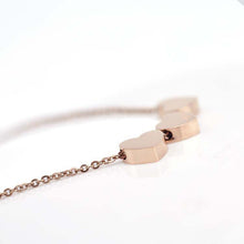 Gold Silver Three Love Heart Chain Pendant Statement Necklace Women Necklace J4U66