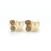 Gold Women Stud Earrings Gifts Bow Knot Pearl Stud Earrings For Women  J4U66