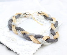 Golden And Black Short Necklace Zinc Alloy Costume Accessory Choker Necklace J4U66