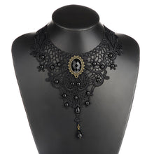 Gothic Collar Lace Necklace For Wedding Party Black Lace& Beads Handmade Short Choker Victorian Steampunk Style J4U66