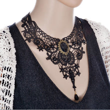 Gothic Collar Lace Necklace For Wedding Party Black Lace& Beads Handmade Short Choker Victorian Steampunk Style J4U66