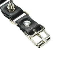 Gothic Metal Cone Stud Spikes Rivet Leather Wristband Punk style Cool Wolf Tooth Bangle Cuff Bracelet J4U66