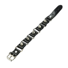 Gothic Metal Cone Stud Spikes Rivet Leather Wristband Punk style Cool Wolf Tooth Bangle Cuff Bracelet J4U66