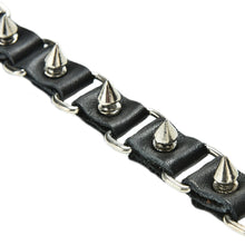 Gothic Metal Cone Stud Spikes Rivet Leather Wristband Punk style Cool Wolf Tooth Bangle Cuff Bracelet J4U66