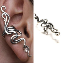 Guthic Punk Rogk Gift Stud Ear Cuff Accessories S Women Silver Metal earring Cuff Clip Wrap Rhinestone Lure Earring J4U66