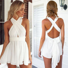 Sexy Women Deep V-Neck Backless Romper Playsuit Jumpsuit Short Pants Black White Green S-XL J4U66