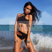 hot black and red color swimwear push up bikini set sexy bandage bikini bathing suit beach weave bottom low waist3 J4U66