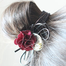 Hair Accessories Flower Hair Rope Big Flower Elastic Hair Ties Rhinestone Pearl Charms Rubber Band Elastic Headwear for Girls J4U66
