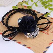 Hair Accessories Flower Hair Rope Big Flower Elastic Hair Ties Rhinestone Pearl Charms Rubber Band Elastic Headwear for Girls J4U66