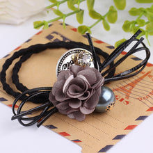 Hair Accessories Flower Hair Rope Big Flower Elastic Hair Ties Rhinestone Pearl Charms Rubber Band Elastic Headwear for Girls J4U66