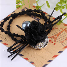 Hair Accessories Flower Hair Rope Big Flower Elastic Hair Ties Rhinestone Pearl Charms Rubber Band Elastic Headwear for Girls J4U66