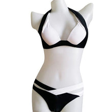 Halterneck Style Bandage Swimwear Bra and Panties Set Push-up Padded Bra Swimsuit LY3 J4U66