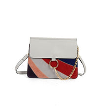 Handbags Top Women Bag Rainbow Frosted Women PU Leather Shoulder Messenger Bag small Square Package  J4U66