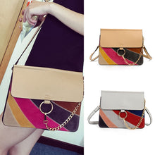 Handbags Top Women Bag Rainbow Frosted Women PU Leather Shoulder Messenger Bag small Square Package  J4U66
