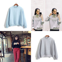 Harajuku sweatshirt women korean style Stand Collar cute kawaii hoodies M L XL 2XL J4U66