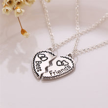Heart Shape Best Friends Alloy Chain Necklace Girls Gift Women Jewelry Two Pieces Combination Necklace J4U66