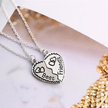 Heart Shape Best Friends Alloy Chain Necklace Girls Gift Women Jewelry Two Pieces Combination Necklace J4U66