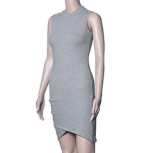 High Collar Slim Bodycon Elegant Party Dress Irregular Perspective Pencil Midi Dress Sexy Sleeveless Dress Club Wear J4U66