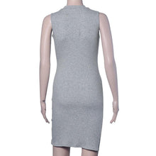 High Collar Slim Bodycon Elegant Party Dress Irregular Perspective Pencil Midi Dress Sexy Sleeveless Dress Club Wear J4U66