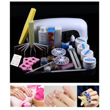 9W Dryer Lamp Tube UV Gel Kit Brush Buffer Guides Toe Seperator Glitter Powder Liquid Tools Nail Tips Glue DIY Kit J4U66