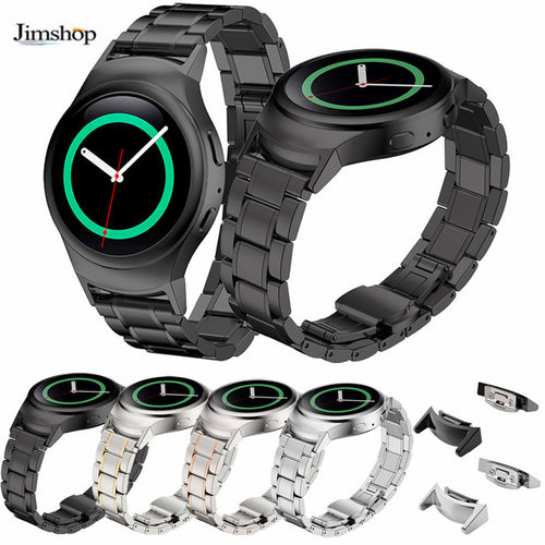 Black Gold Watchband Stainless Steel Watche Band + Connector For Samsung Gear S2 RM-720 Watch Accessories  J4U66