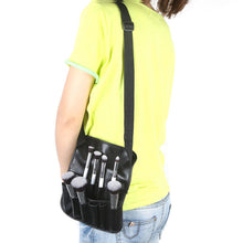 black pvc cosmetic makeup brush apron bag artist belt strap holder J4U66