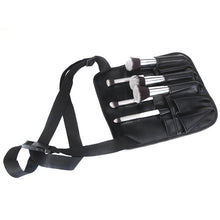 black pvc cosmetic makeup brush apron bag artist belt strap holder J4U66