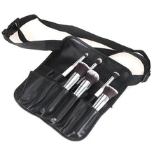 black pvc cosmetic makeup brush apron bag artist belt strap holder J4U66