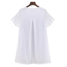 boho women dress geometry pattern printed mini beach dresses short sleeve ruffle cuffs party dress vestidos J4U66