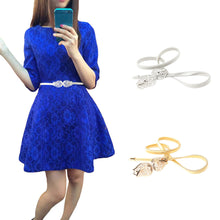 gold silver belts for women lady metal belt flowerclasp elastic waistband skinny strap ceinture femme J4U66