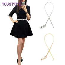 gold silver belts for women lady metal belt flowerclasp elastic waistband skinny strap ceinture femme J4U66
