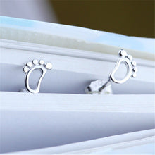 Hypoallergenic Simple Little Feet Earrings Style Silver Plated Stud Earrings J4U66