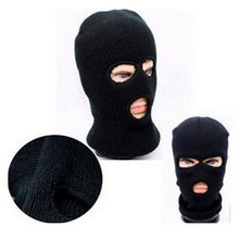 Men's Warm Black Full Face Cover Ski Three Holes Mask Cap Beanie Hat J4U66