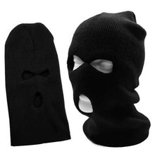 Men's Warm Black Full Face Cover Ski Three Holes Mask Cap Beanie Hat J4U66