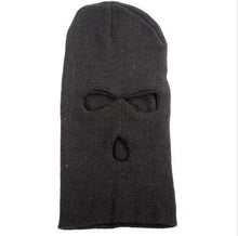 Men's Warm Black Full Face Cover Ski Three Holes Mask Cap Beanie Hat J4U66