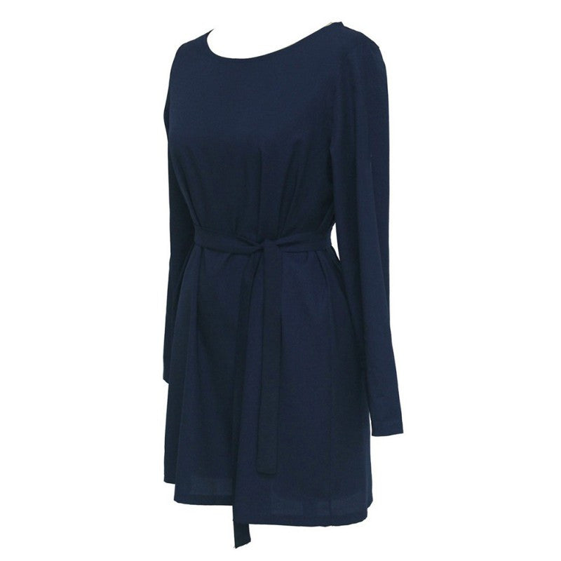 Sexy Club Dresses Women Dress Casual Long Sleeve Party Bandage Loose Dresses Plus Size With Belt J4U66