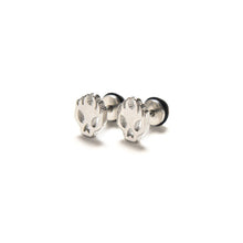 Stainless Steel Cool Punk Skull Ear Stud Earring Men's Punk Rock Jewelry  J4U66