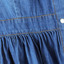 plus size women clothing denim dress slim cowboy casual a line dress with buttons J4U66