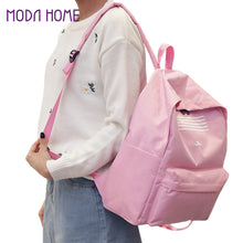 women backpack solid stripe adjustable strap students bag girl backpack mochila feminina mochila scolar J4U66