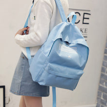 women backpack solid stripe adjustable strap students bag girl backpack mochila feminina mochila scolar J4U66