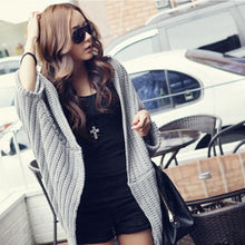 womens oversized loose knitted sweater batwing sleeve tops cardigan outwear J4U66