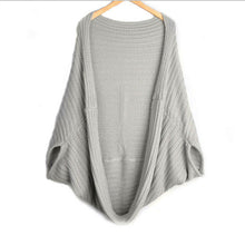 Womens Oversized Loose Knitted Sweater Batwing Sleeve Tops Cardigan Outwear P1 J4U66