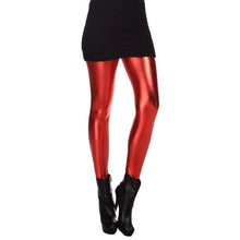 high street women leggings shiny pu leather look sexy fitness leggings elastic waist skinny pencil pants leggins J4U66