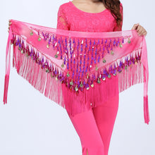 Hip Scarf Chiffon Coins Tassels Sequins Triangle Skirt Belly Dance Costume J4U66