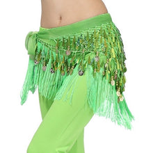 Hip Scarf Chiffon Coins Tassels Sequins Triangle Skirt Belly Dance Costume J4U66