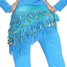 Hip Scarf Chiffon Coins Tassels Sequins Triangle Skirt Belly Dance Costume J4U66
